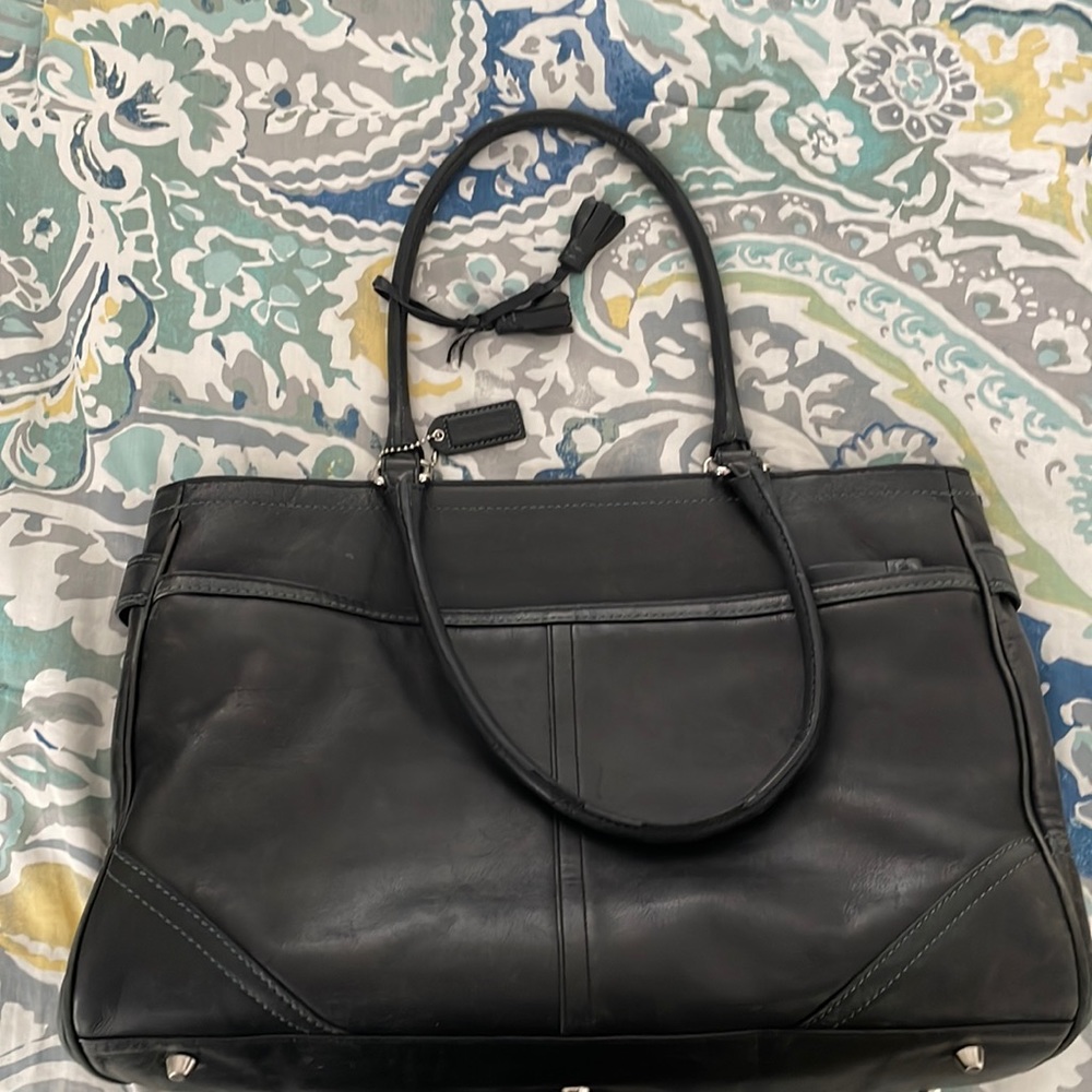 Coach Black Leather Briefcase